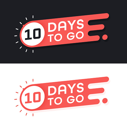10 Days to Go slogan for time limited offer web banners