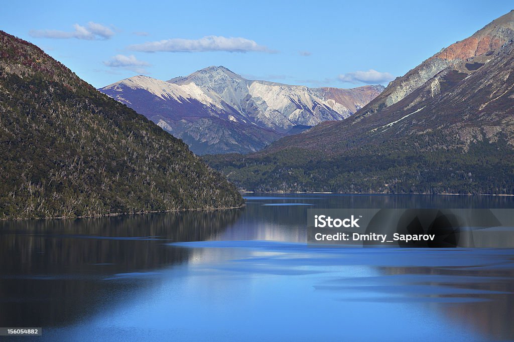 Autumn mountain lake Andes Stock Photo