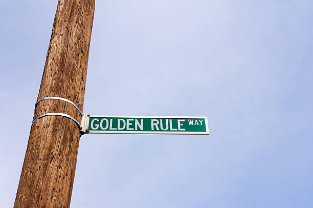 Golden Rule Way Street Sign stock photo
