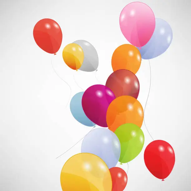 Vector illustration of set of colored balloons, vector illustration. EPS 10