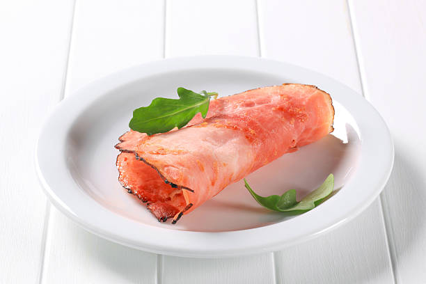 istock Pan fried slice of smoked ham 156059650