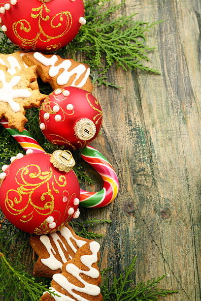 istock Christmas toys, candy and gingerbread cookies. 156062268