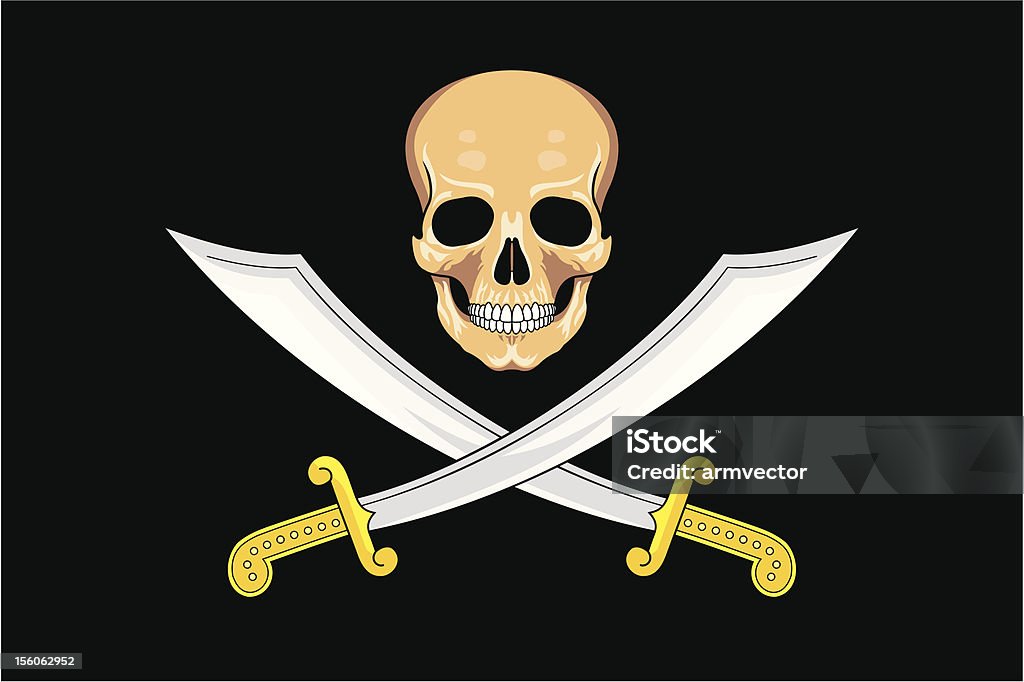 Bandeira de Pirata Jolly Roger - Vetor de Aventura royalty-free