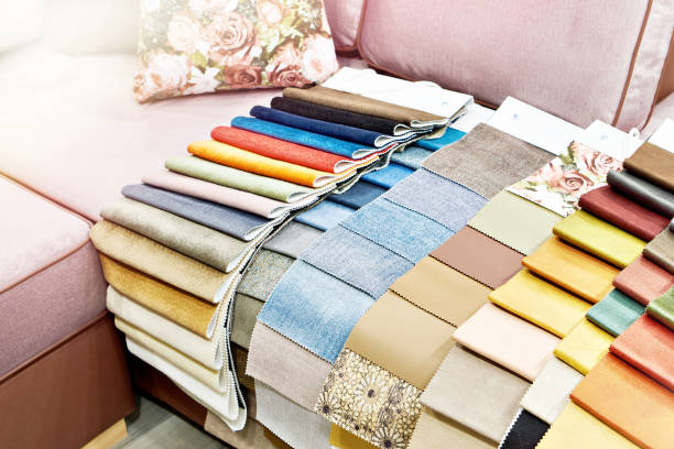 istock Fabric and leather upholstery furniture samples 1560640389