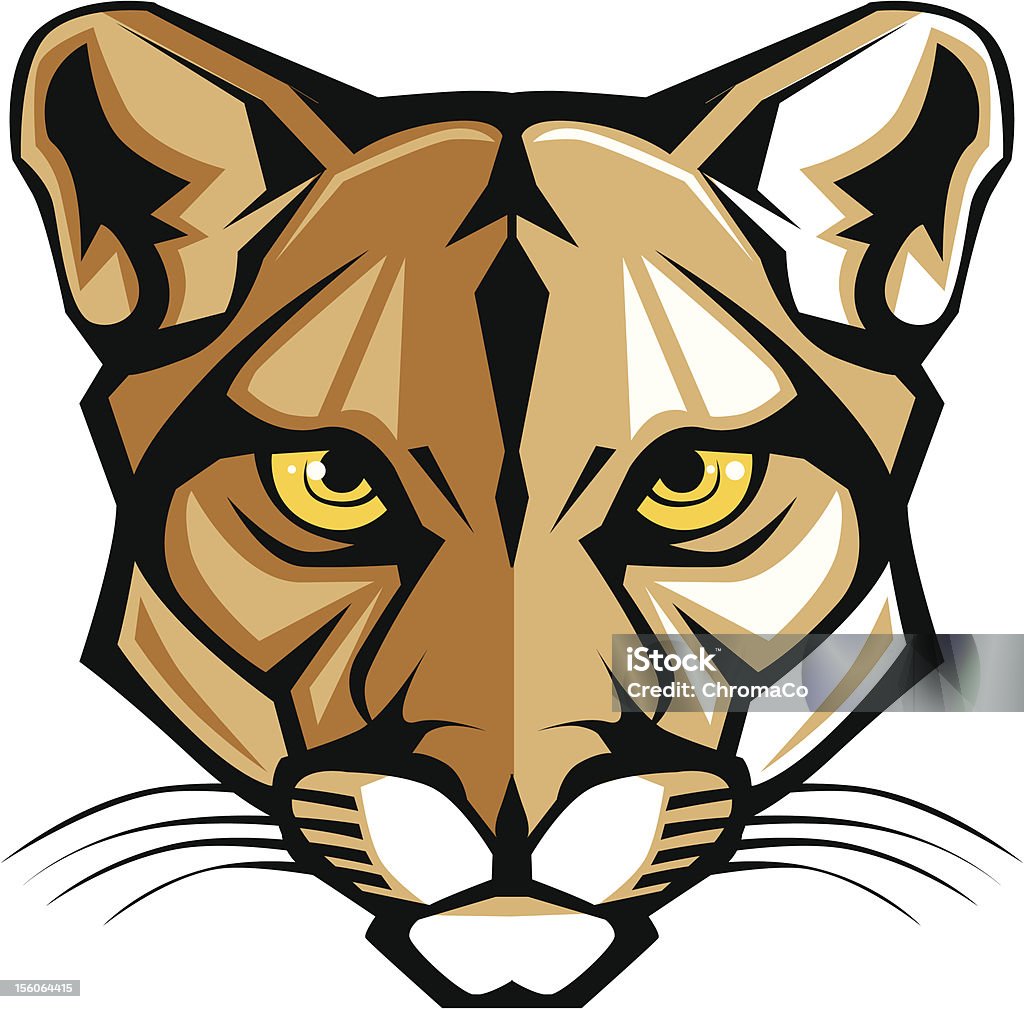 Cougar Panther Mascot Head Vector Graphic Graphic Vector Mascot Image of a Mountain Lion Head Mountain Lion stock vector