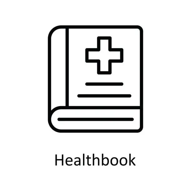 Vector illustration of Health book Vector  outline Icon Design illustration. Medical and Health Symbol on White background EPS 10 File