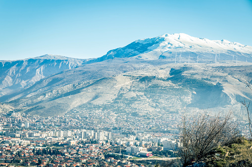 View of the Cotopaxi volcano from the city of Quito in its days of activity