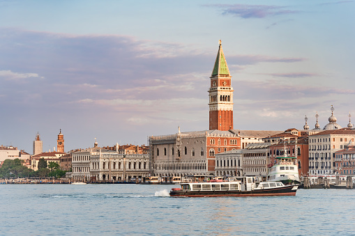View over the Grand Canal with Doge s Palace (Palazzo Ducale) and St Marks Campanile in Venice.