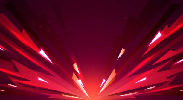 Vector illustration of Dynamic Background With Red Falling And Hitting Arrow Objects