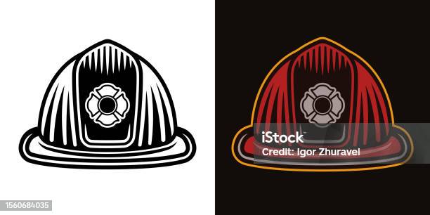 Fd Helment Vector Firefighter Helmet Vector Object In Two Styles Black On White And ...