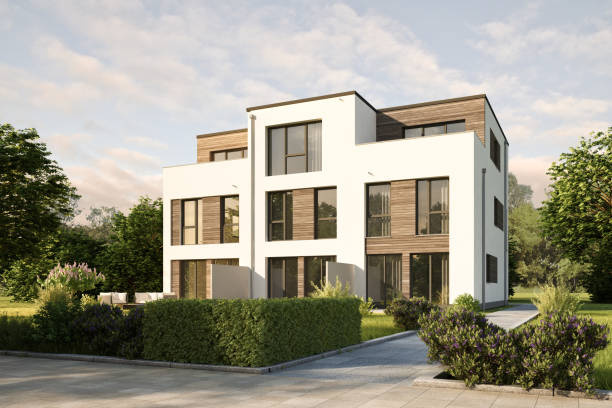 istock modern town houses with wooden wall elements 1560744923
