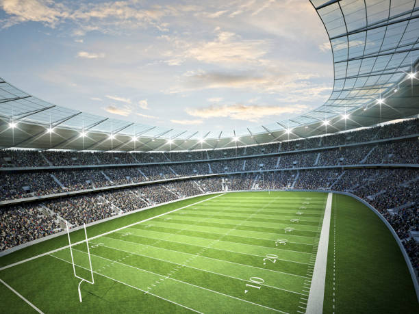 istock Football stadium with playing field 1560745248