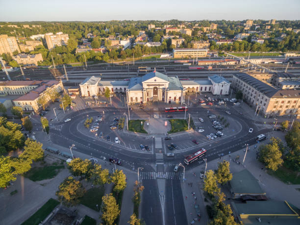 istock Vilnius Train Station and Traffic Circle in Background. Lithuania 1560745670