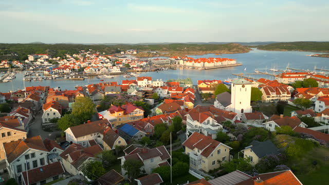 Townscape of Marstrand, Sweden - pan right