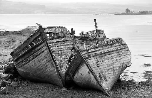 old boat abandoned