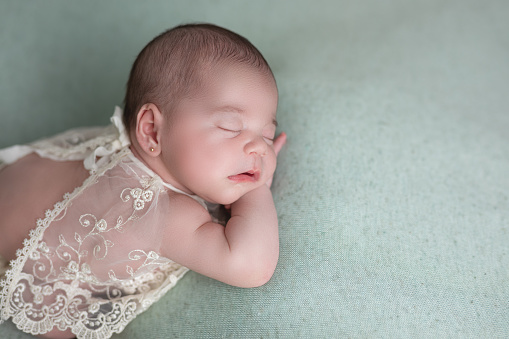 Cute 14 days-old baby girl sleeping comfortable  - Buenos Aires - Argentina