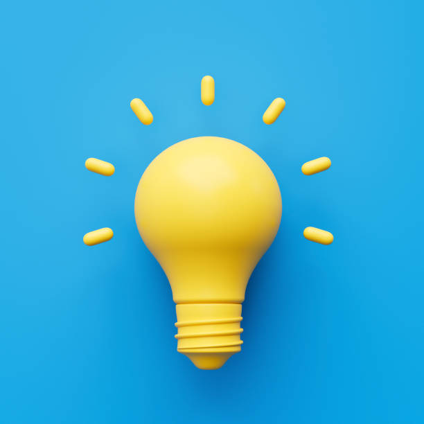 istock 3d Shiny Yellow Light Bulb Icon Symbol Creative Concept Idea, On Blue Background 3d Illustration 1560999784