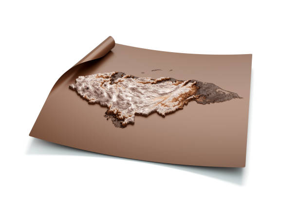 istock Map Of Honduras Old Style Brown On Unrolled Map Paper Sheet On White Background 3d Illustration 1561003471
