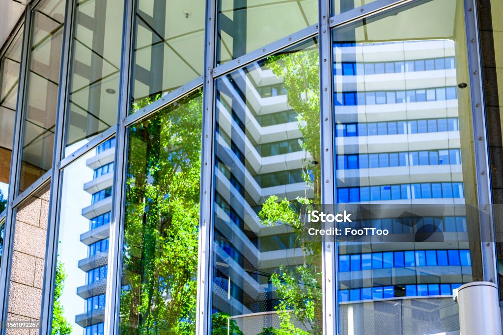Typical Reflection At A Modern Office Building Stock Photo - Download ...