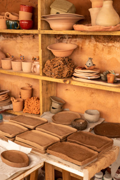 istock Local pottery objects made in Brazil. Handmade work with clay 1561154835