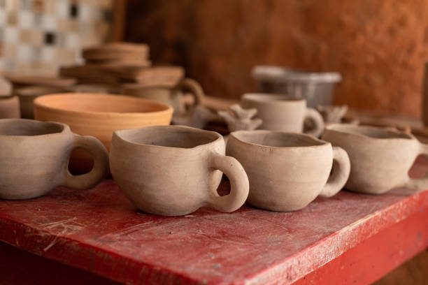istock Local pottery objects made in Brazil. Handmade work with clay 1561155367