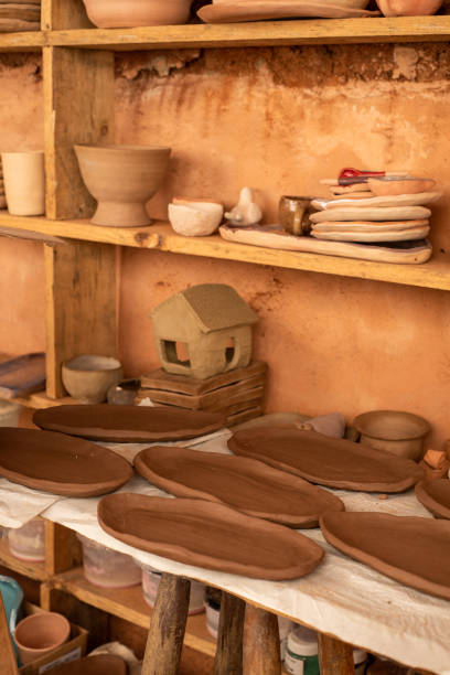 istock Local pottery objects made in Brazil. Handmade work with clay 1561158003