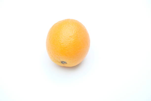 Ripe single orange isolated on white background Clipping Path
