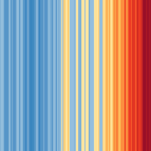 wzór z paskami ocieplenia z raportu o anomalii średniej globalnej temperatury powierzchni. zmiana klimatu i koncepcja globalnego ocieplenia. globalny wykres wzrostu temperatury. - space anomaly stock illustrations