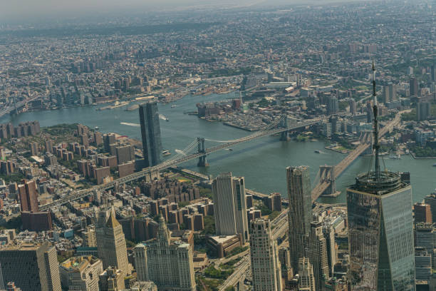 istock Helicopter flight over New York 1561198622