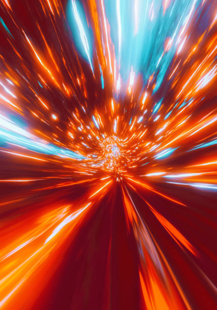 istock Abstract view into a world of particles flying at high speed 1561281619