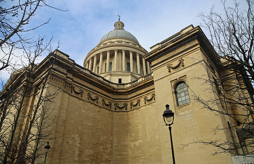 Neoclassical 18th century Pantheon building in Paris, France