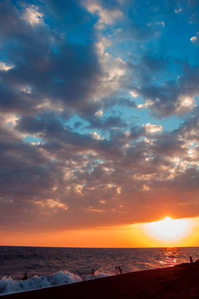 istock Sunset on a Guatemalan beach called Monterrico, contact with nature under the sunset on a black volcanic beach. 1561309681