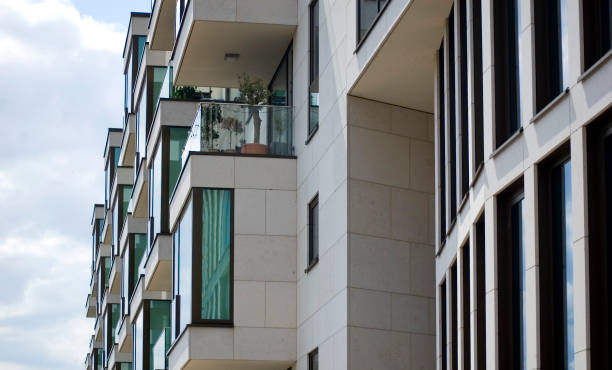 istock Modern facade of a residential building. 1561350924