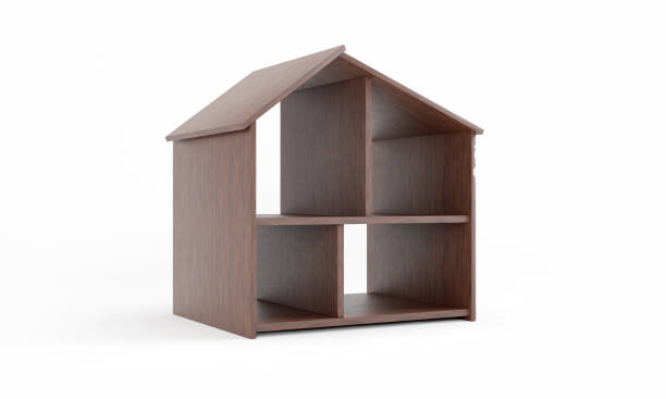 istock Wooden house isolated on white background 1561390495