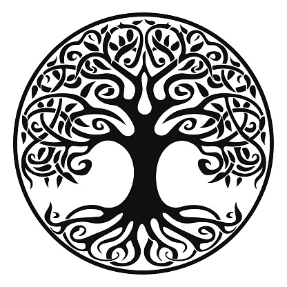 Vector ornament, decorative Celtic tree of life vector design isolated on white background