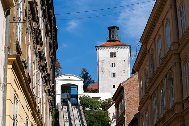 istock Funicular and Lotrscak tower in Zagreb 156145095