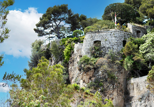 old castle on the hill near the sea in Monte Carlo