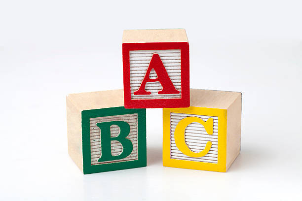 ABC Blocks ABC Blocks on a white background building block stock pictures, royalty-free photos & images