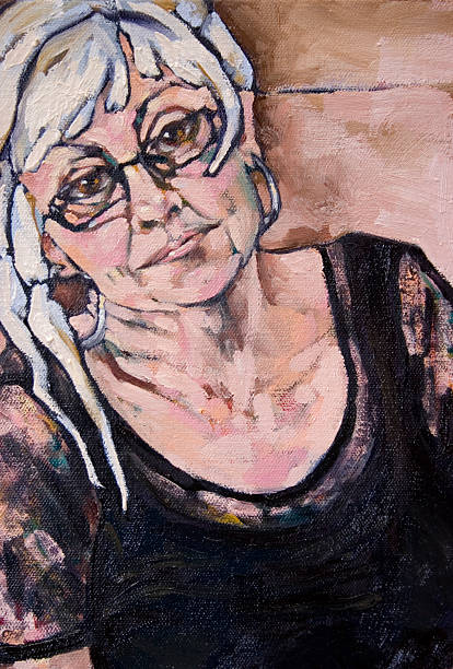 Self Portrait of a Baby Boomer Woman vector art illustration