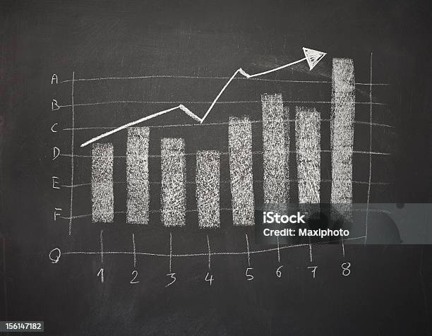 Biznes Wykres Bary Linii Numery A Strzałka W Górę - Stockowe grafiki wektorowe i więcej obrazów Analizować