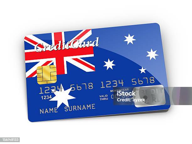 Tarjeta De Crédito Bajo Techo Con Bandera Australia Foto de stock y más banco de imágenes de Actividades bancarias