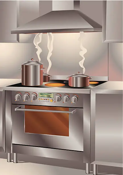 Vector illustration of Catering Kitchen Stove