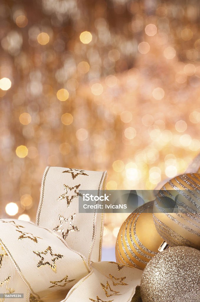 Bolas para árvore de Natal de Ouro - Royalty-free Artigo de Decoração Foto de stock
