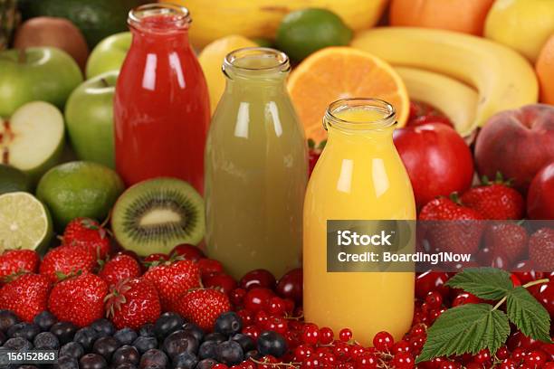 Fresh Fruit Juices Stock Photo - Download Image Now - Freshness, Bottle, Orange Juice