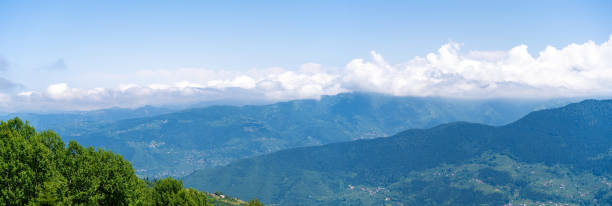 istock Panoramic beautiful view of mountains and forests. 1561652779