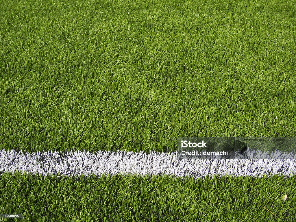 Soccer Field's Line Horizontal Limit lines of a sports grass field American Football - Ball Stock Photo