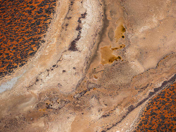 istock Aerial view of dry red earth 1561811486