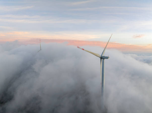 istock Wind turbines in the clouds 1561951514