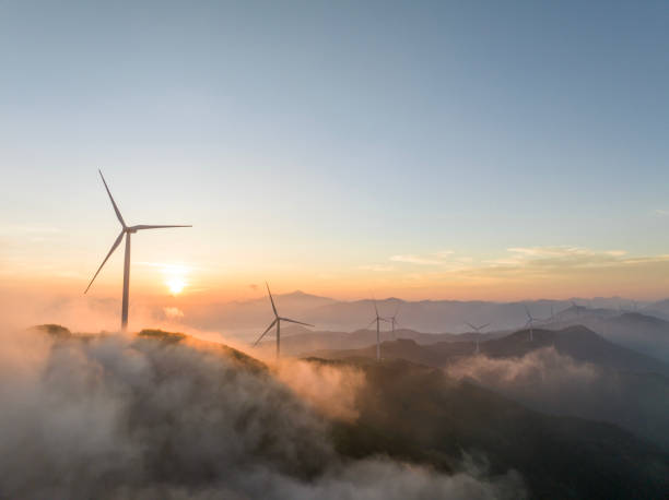 istock Wind turbines in the clouds 1561951522