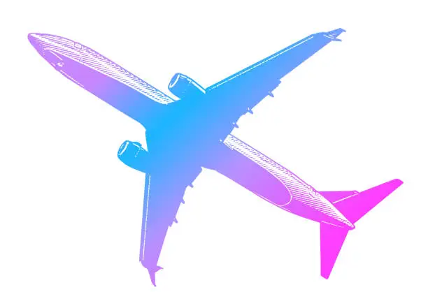 Vector illustration of Airliner cut out on white background